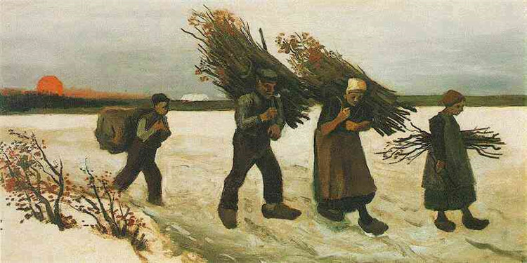 Wood Gatherers In The Snow Van Gogh Oil Painting